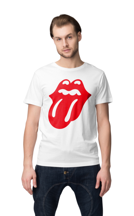 The Rolling Stones - Biała - Koszulka z nadrukiem Męska
