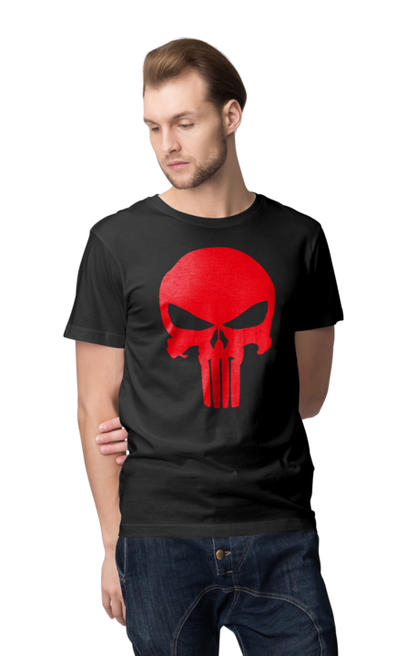 Punisher - Czarna - Koszulka z nadrukiem Męska