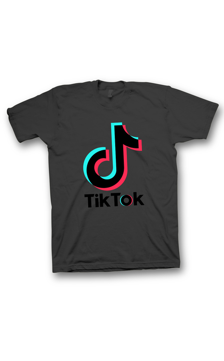 TIK-TOK - Czarna czarne logo - Koszulka z nadrukiem dziecięca