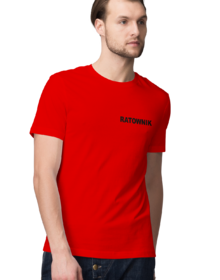 RATOWNIK - Czerwona - Koszulka z nadrukiem Męska