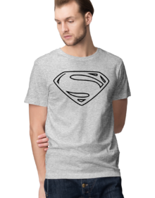 Superman - Szara - Koszulka z nadrukiem Męska