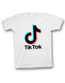 TIK-TOK - Biała różowe logo - Koszulka z nadrukiem dziecięca