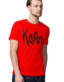 Korn - Czerwona - Koszulka z nadrukiem Męska