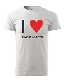 I LOVE (MIASTO) - koszulka męska