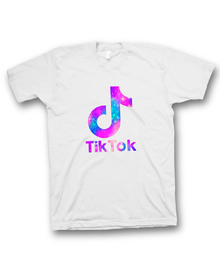 TIK-TOK - Biała czarne logo - Koszulka z nadrukiem dziecięca
