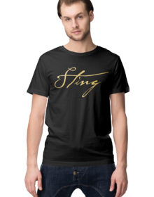 STING - Czarna - Koszulka z nadrukiem Męska