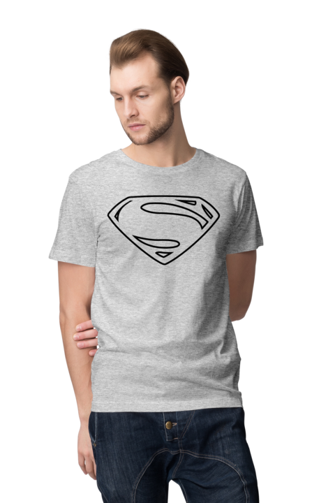 Superman - Szara - Koszulka z nadrukiem Męska