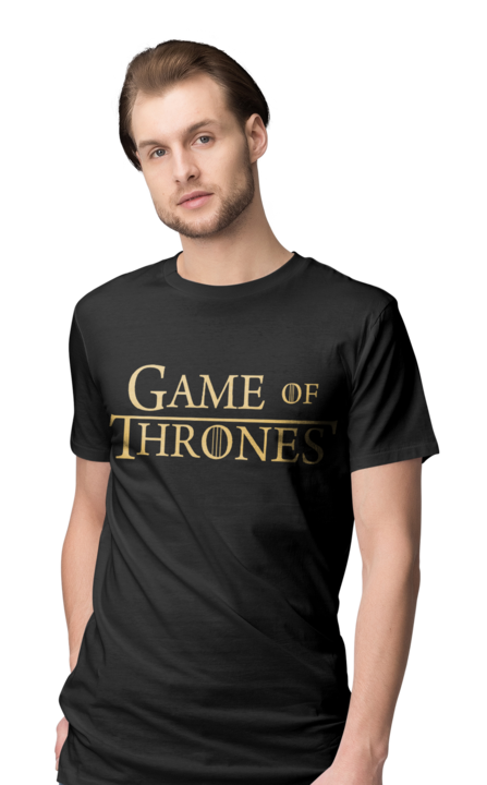 GAME OF THRONES - Czarna - Koszulka z nadrukiem Męska