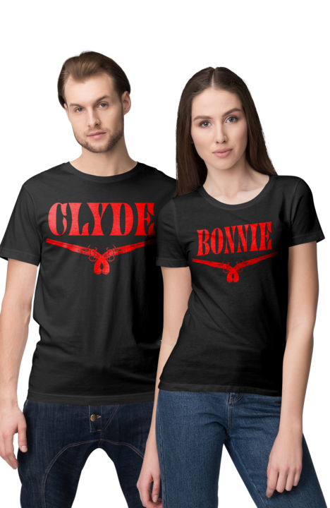 KOSZULKI dla PAR BONNIE CLYDE PREZENT WALENTYNKI ŚLUB