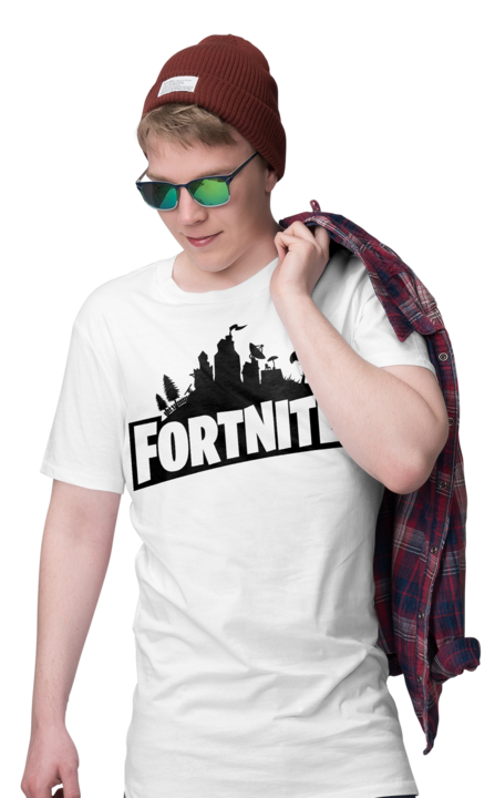 FORTNITE - Biała - Koszulka z nadrukiem Męska