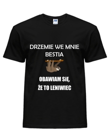 DRZEMIE WE MNIE BESTIA.... - Koszulka z nadrukiem Męska