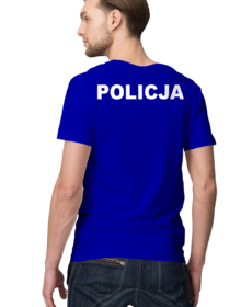 POLICJA - Niebieska - Koszulka z nadrukiem Męska